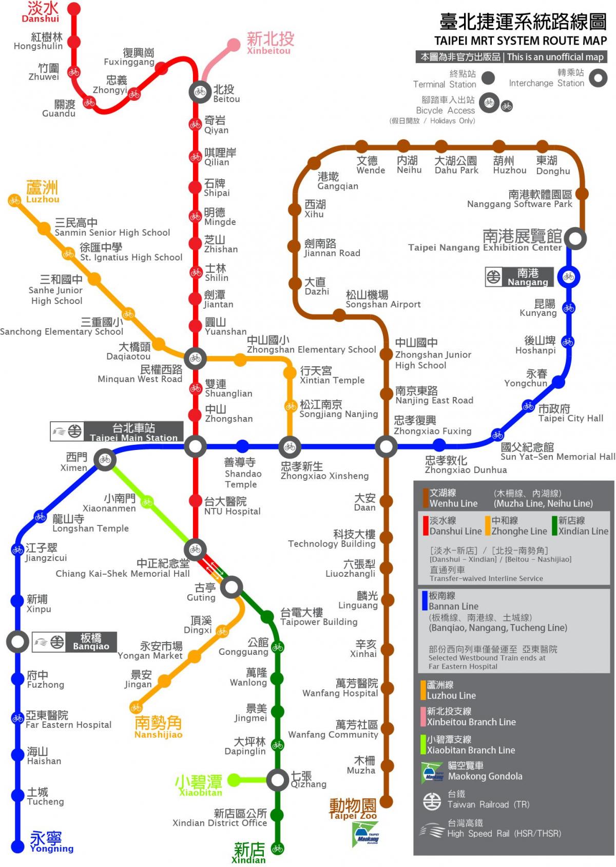 thsr ताइपे स्टेशन का नक्शा