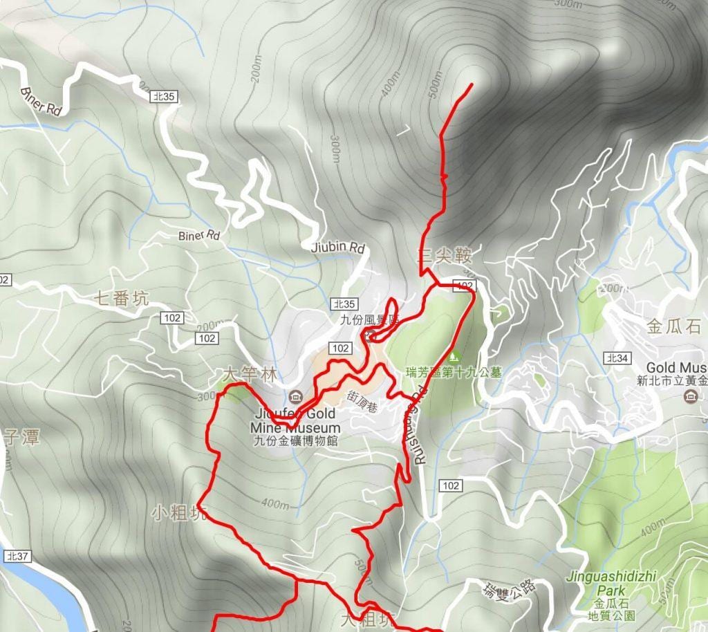 jiufen ताइवान नक्शा