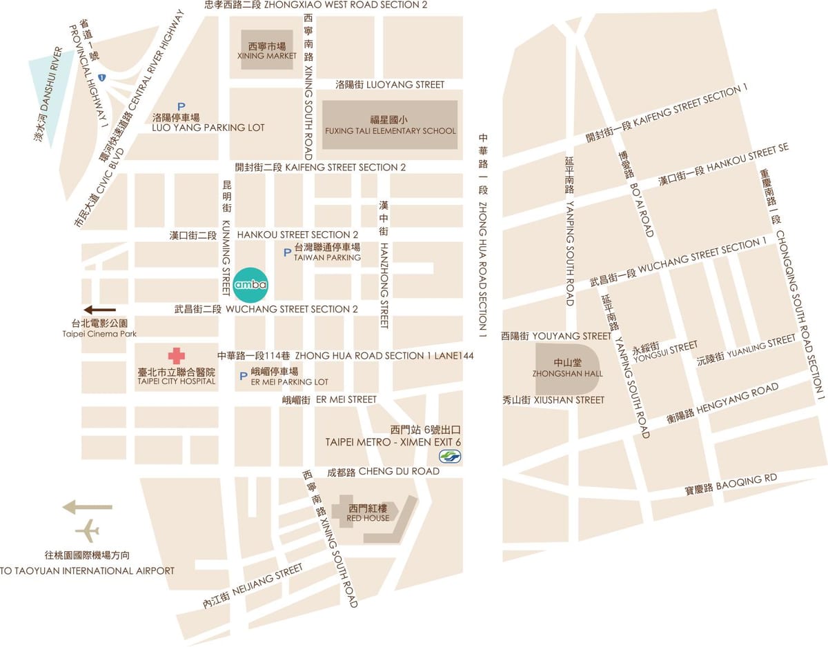 ताइपे ximending नक्शा