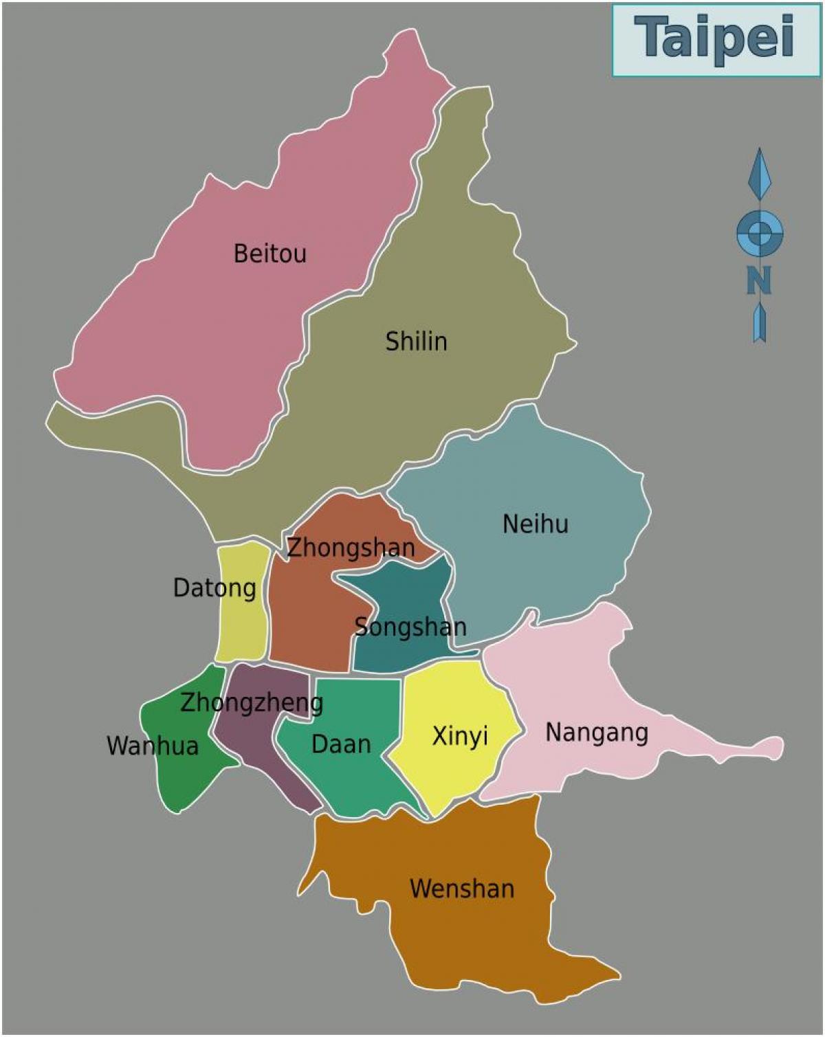 ताइपे शहर जिले का नक्शा