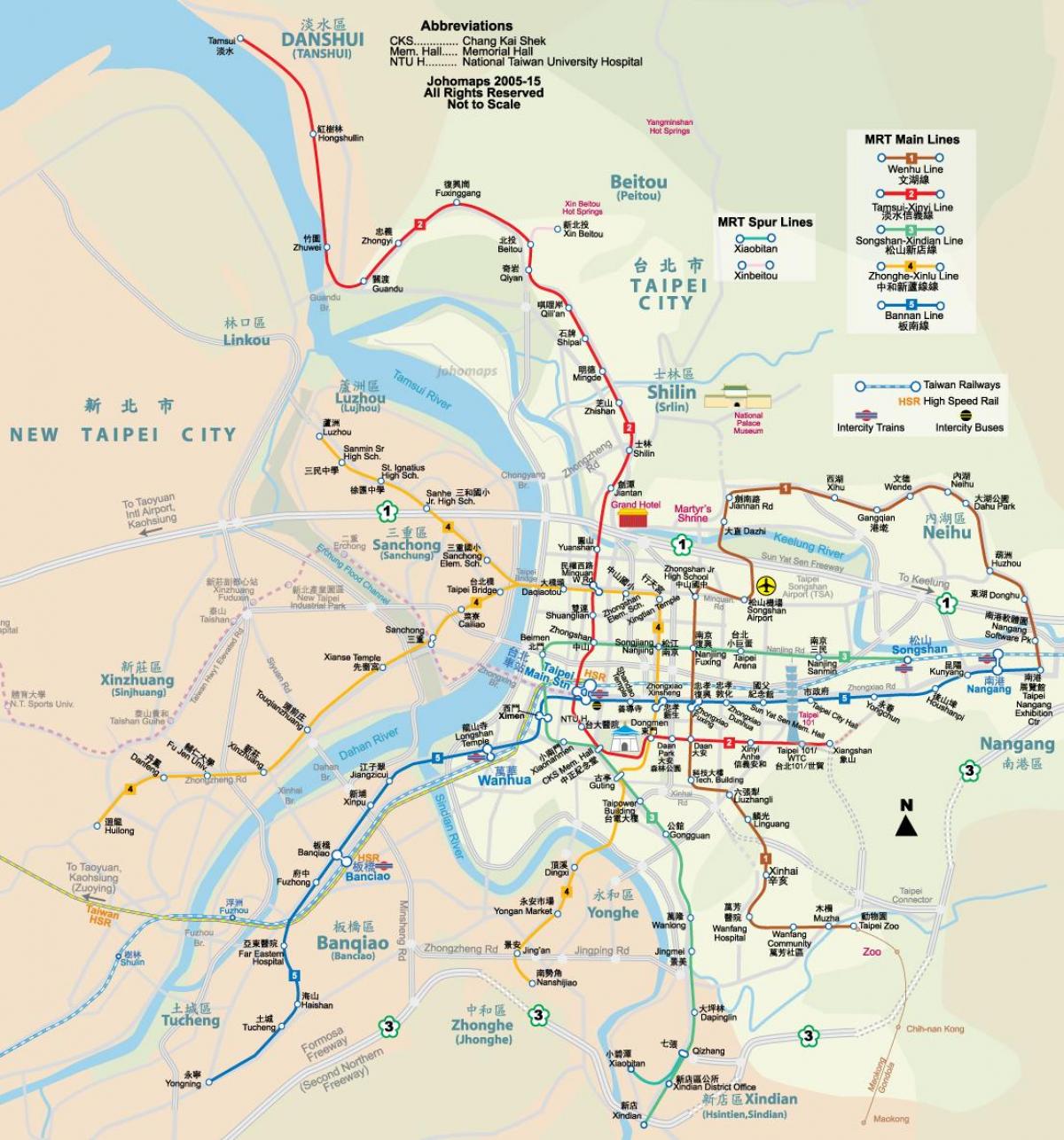ताइपे शहर के नक्शे