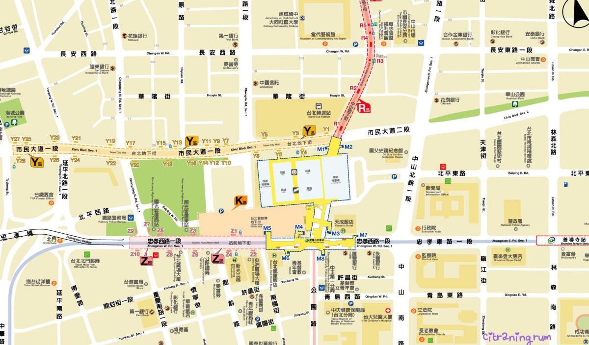 नक्शे के ताइपे सिटी मॉल