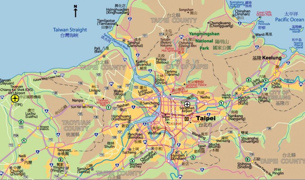 ताइपे शहर के नक्शे