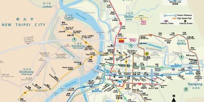 ताइपे मुख्य रेलवे स्टेशन का नक्शा